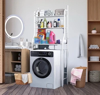 Scaffale da bagno Scaffale salvaspazio Scaffali forati per lavatrice - Immagine 1 di 4