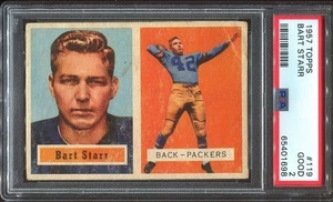1957 Topps #119 Bart Starr RC PSA 2 Green Bay Packers Salón de la fama Universidad de Alabama - Imagen 1 de 1