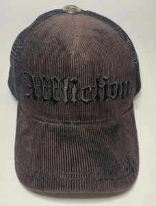 Affliction Black Corduroy Trucker Style SnapBack Hat Cap Tie-Dye Look - Picture 1 of 10