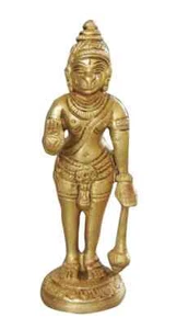 Hanuman Ji Brass Statue Bajrangbali Idol Figurine Religious Sculpture 5.5 Inch - Picture 1 of 2