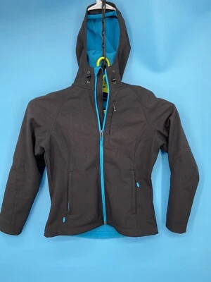 Kirkland куртка женщин средний черный мягкая подкладка с капюшоном контраст отделки пальто размер - Изображение 1 из 4