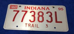 1995 Indiana Trail 3 Nummernschild, 77383L - Bild 1 von 2