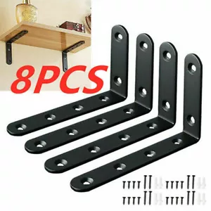 8 Pack Metal Shelf Brackets Heavy Duty Shelf Brackets Metal Wall Mount L Shaped - Picture 1 of 10