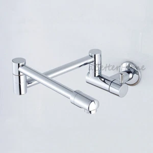 Kitchen Sink Faucet Chrome Brass Swivel Spout Stretch Folding Cold Water Tap NEW - Picture 1 of 5