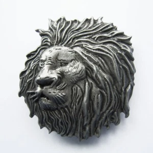 Distressed Lion Head Belt Buckle