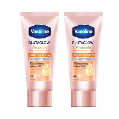 2x Vaseline Dry Serum GlutaGlow Ampoule Deodorant Bright Renew 45ml - Image 1 of 4