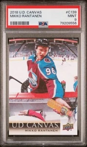 2018 Upper Deck Canvas C139 Mikko Rantanen PSA 9 Colorado Avalanche - Picture 1 of 2