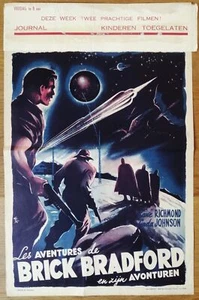 AVENTURES DE BRICK BRADFORD affiche cinema belge originale '47 sci-fi - Picture 1 of 1