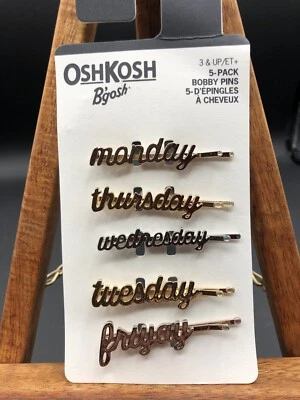 Paquete de 5 alfileres para el cabello OshKosh B’Gosh entre semana para bebés niños pequeños Foto 1 de 3