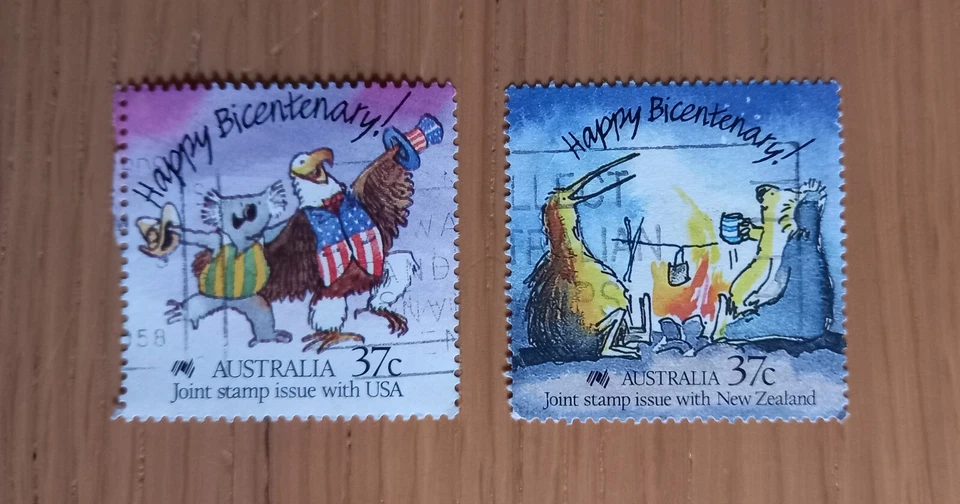 Complete Australia used stamp set: 1988 Happy Bicentenary (joint issues) - Image 1 of 1