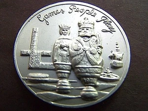 Jason Games People Play 1971 oro sobre plata doble aluminio. 10 g HR Mardi Gras dobleon - Imagen 1 de 2