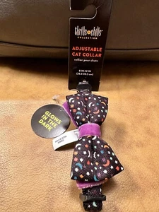 Katze leuchtet im Dunkeln Halloween Halsband Mond & Sterne mit Glocke & Break Away - Bild 1 von 4