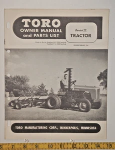 Vintage Toro Series III (Series 3) Tractor (B-3-3022, C-3-5029) - Feb 1953 Issue - Picture 1 of 2