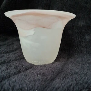 Glas Ersatzlampe Schirm weiß braun Marmor Lichtlampe Beschlag Vintage - Bild 1 von 3