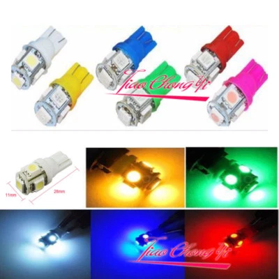 T10 color 5SMD Wedge Lamp 5050 LED Light Bulbs 12v 194 168 pink yellow red white - Image 1 of 4