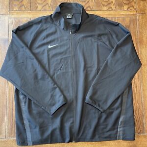 Nike Men's Size 4XL Dri-Fit Lightweight Travel Jacket Black Swoosh Logo