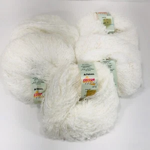 Vintage Patons Cotton Cooler Yarn Acrylic Blend Boucle DK White 6411 Bag of 5 - Picture 1 of 8