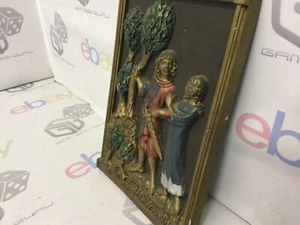Marcus Designs Religious 3D Wall Plaque Vintage Rare Framed 10” x 7” - Picture 1 of 4