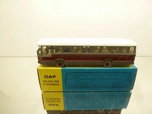 LION CAR 38 DAF SB 200 DO STADSBUS CITYBUS -RED+GREY 1:50- GOOD IN RARE BOX - Imagen 1 de 9