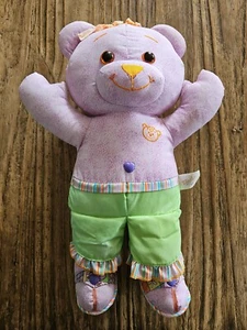 DOODLE BEAR Purple Bear Green Shorts Stuffed Animal Cloth Teddy - Picture 1 of 6