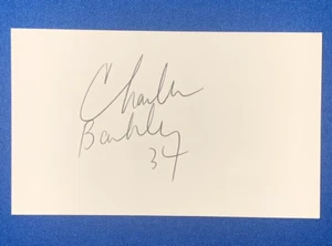 Charles Barkley Autographed 3x5 Index Card NBA Rebounding Leader 76rs PSA DNA - Picture 1 of 3