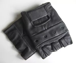 fingerlose Handschuhe Leder Rocker reiten Rollstuhl XL verstärkt - Bild 1 von 2