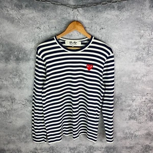 Comme des Garçons Play gestreiftes Langarmshirt marine weiß Herz Logo Gr. M - Bild 1 von 13