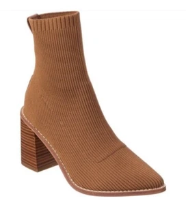 STEVEN Steve Madden Nixie Brown Sock Stretch Ankle Boots NEW Size 8.5 - Picture 1 of 11