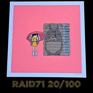 Raid71 My Neighbor Totoro 10" x 10" Kunstdruck limitierte Auflage 20/100 BNG Röhren - Bild 1 von 13