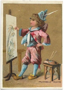 Polichinelle peintre - Chromo - Trade card - Bild 1 von 2