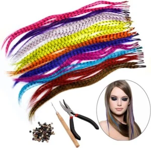 HQdeal Synthetic Hair Extension Kits with 52 Synthetic Assorted Colors Stick Ti