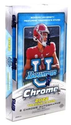 2022 BOWMAN CHROME UNIVERSITY FOOTBALL HOBBY BOX BLOWOUT CARDS - Image 1 of 2