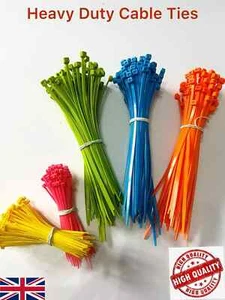 Cable Ties Heavy Duty Long and Wide Extra Large Zip Ties Black and White wrap - Picture 1 of 14