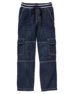 NWT Gymboree Boys Pull on Cargo JEAN Ribbed Waist 4 5 6 Everday All Star - Picture 1 of 1