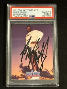 1991 Proline Portraits Autograph Bruce Smith PSA 8 / DNA 7 (Pop:1, Higher:0) - Bild 1 von 2