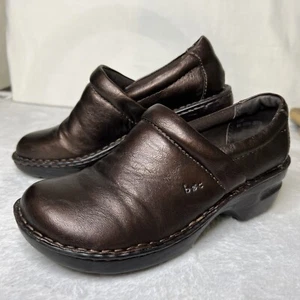 BOC Born Concept Shoes Womens 8.5 Peggy Clog Copper Leather Slip On Casual - Picture 1 of 22
