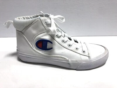 Champion,White High Top Canvas Sneaker, Youth Boy’s Size 4.5 M  - Image 1 of 4