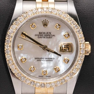 Rolex Datejust 116233 Diamond Bezel Watch 36mm Mother of Pearl Dial 2.10ct - Picture 1 of 10