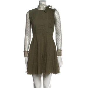 RED Valentino Womens Olive Green Lace Mini Dress Size 36 - Picture 1 of 8