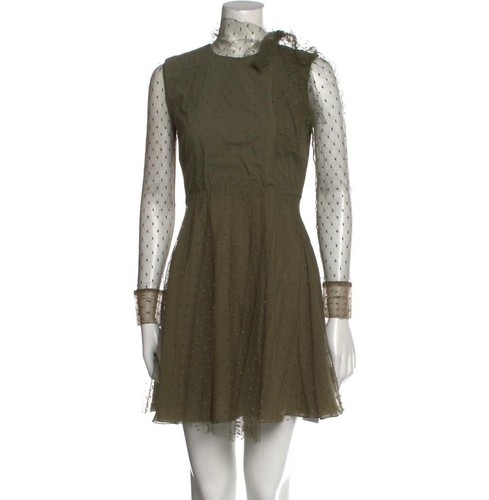 ROSSO Valentino mini abito donna verde oliva pizzo taglia 36