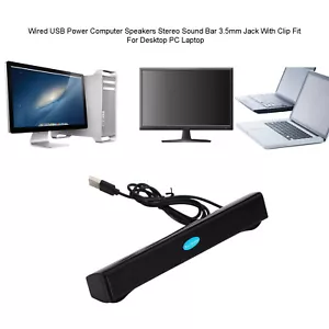 100HZ Wired USB Computer Lautsprecher Stereo Sound Bar für PC Laptop Schwarz - Bild 1 von 13