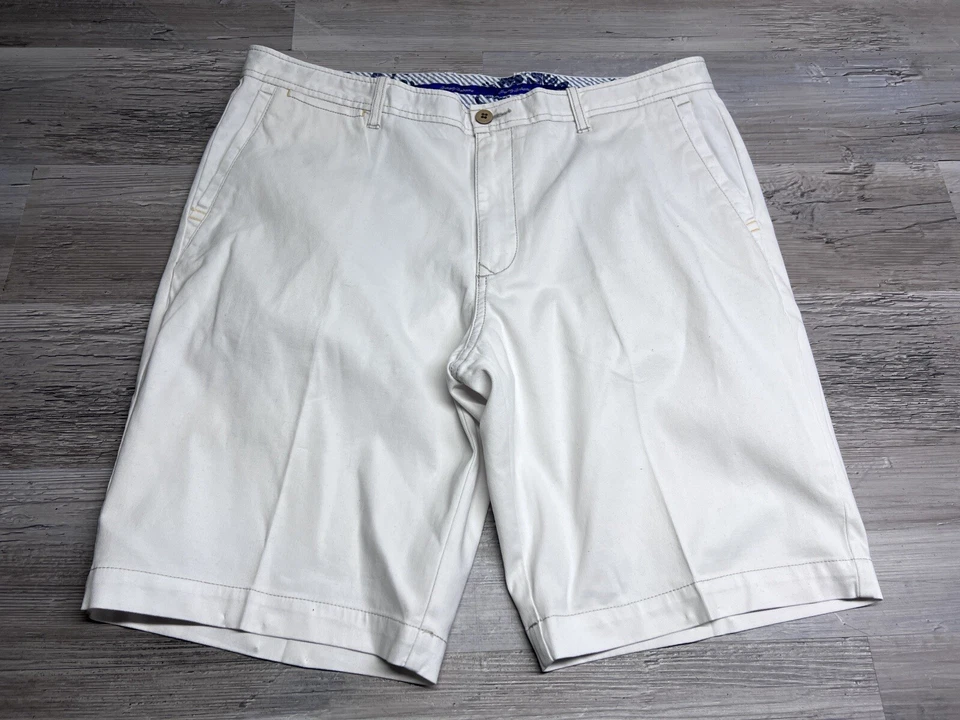 Shorts chino masculino Tommy Bahama Bedford cordão sarja branco praia casual tamanho 38 - Imagem 1 de 4