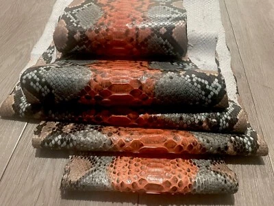 GENUINE FULL PYTHON SNAKE SKIN HIDE RARE COLOR 3.70 meter 141" LONG 1st GRADE - Image 1 of 4