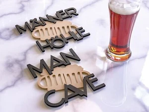 Männer Türschild Wandschild Hobby Raum Schild Schriftzug Bier Selbstklebend - Picture 1 of 11