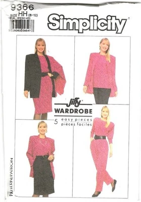 Pattern Simplicity Women's Sewing Misses' Pants Skirt Top Jacket Scarf Size 6-12 - Image 1 of 2