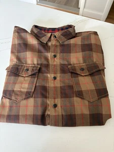THE NORTH FACE - Camisa de manga larga a cuadros marrón, roja frontal a presión para hombre talla pequeña S - Imagen 1 de 7