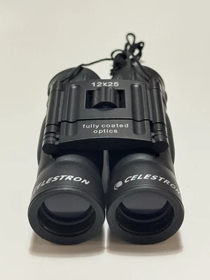 Celestron Binoculars 12x25 Compact Black With Lanyard  - Image 1 of 3