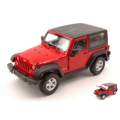 JEEP WRANGLER RUBICON 2007 SOFT TOP RED 1:24 Welly Auto Stradali Modellino Nuovo - Immagine 1 di 3
