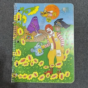 Vintage 80s McDonalds Spiral Notebook Ronald McDonald Theme Book Earth Day 1982 - Picture 1 of 8