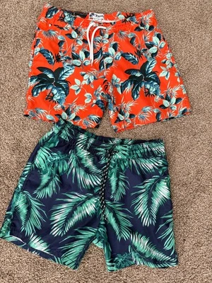 Bañador Hombre Lote 2 Mediano - Merona Verde Palm Print & Trunk Co. Naranja Trop Foto 1 de 4